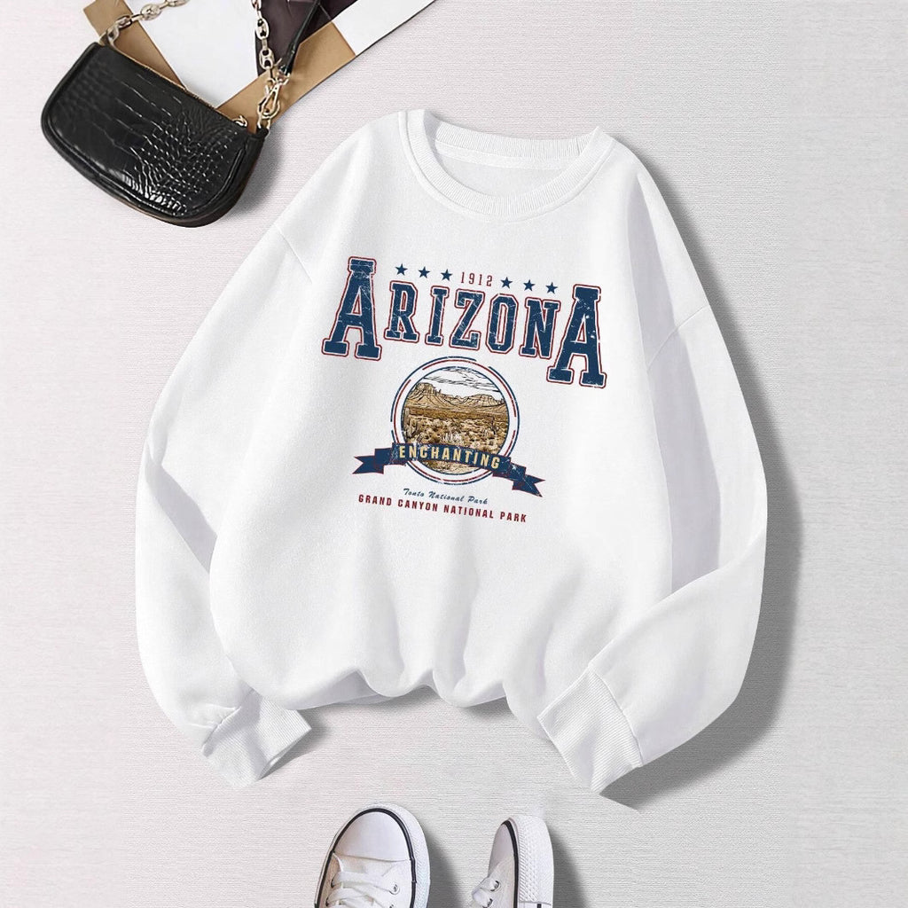 Fashion Woman Sweatshirts Arizona Natlonal Park Prints Pullo