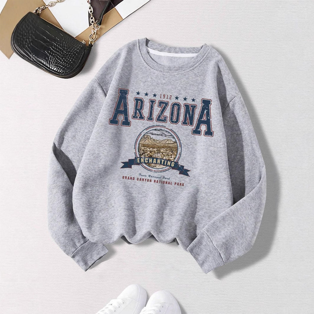 Fashion Woman Sweatshirts Arizona Natlonal Park Prints Pullo