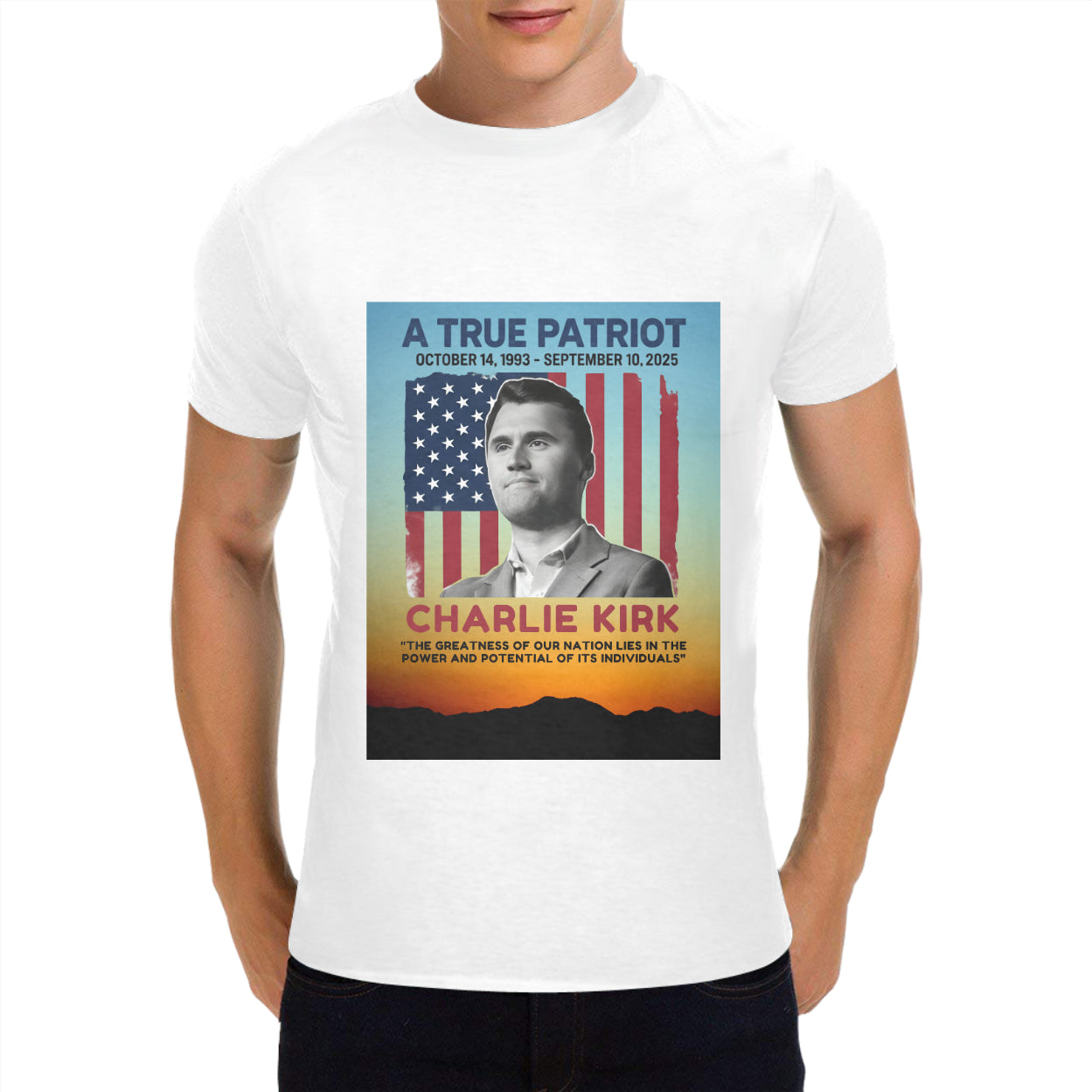 A True Patriot Charlie Kirk Classic Men's T-Shirt Made in USA #CharlieKirk