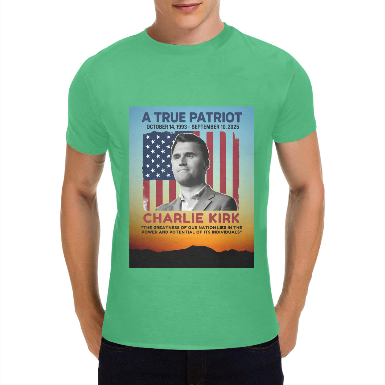 A True Patriot Charlie Kirk Classic Men's T-Shirt Made in USA #CharlieKirk