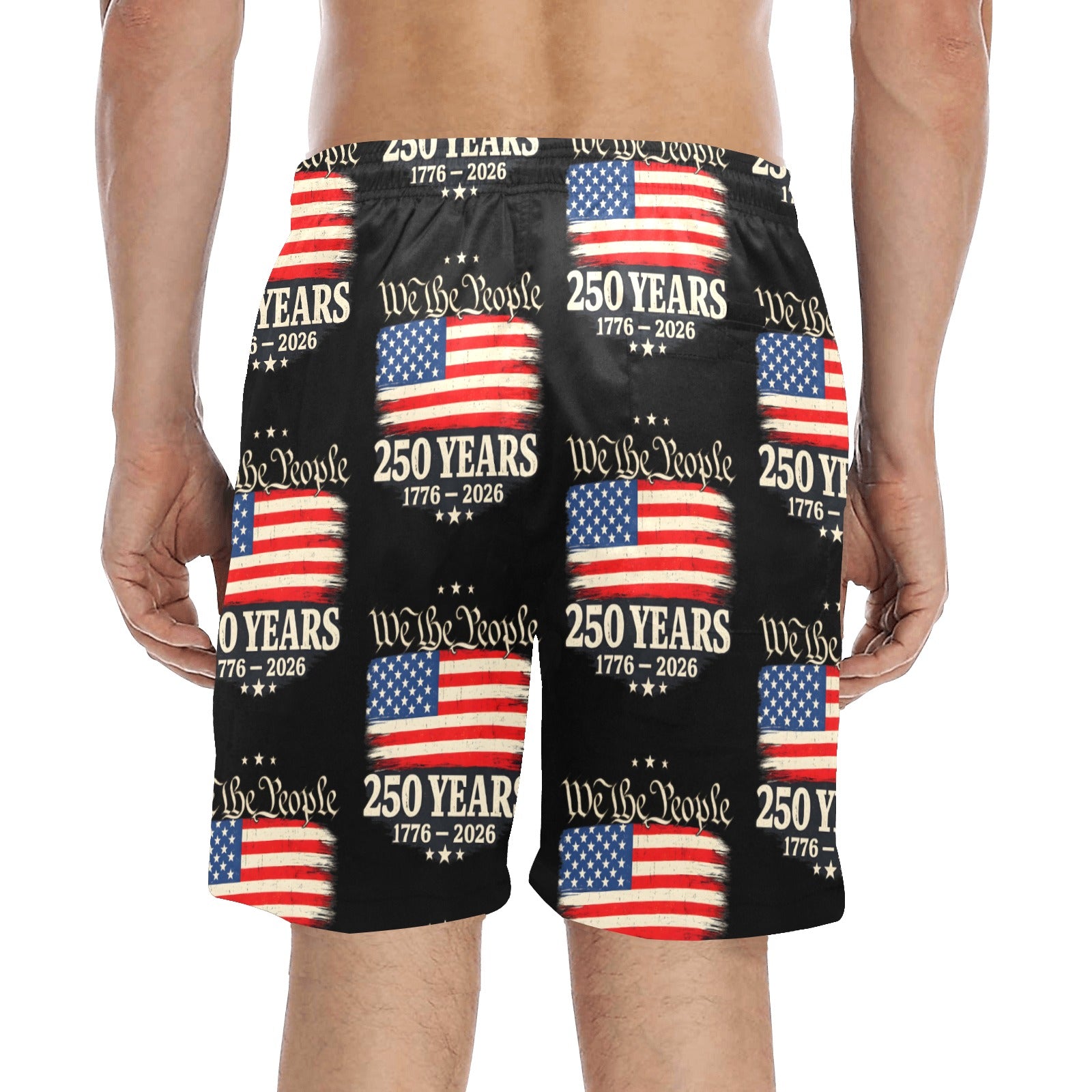 We the People 250 Years 1776 - 2026 Men's Mid-Length Beach Shorts Free Shipping