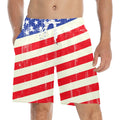 American flag Celebration time Men's Mid-Length Beach Shorts Free  Shipping