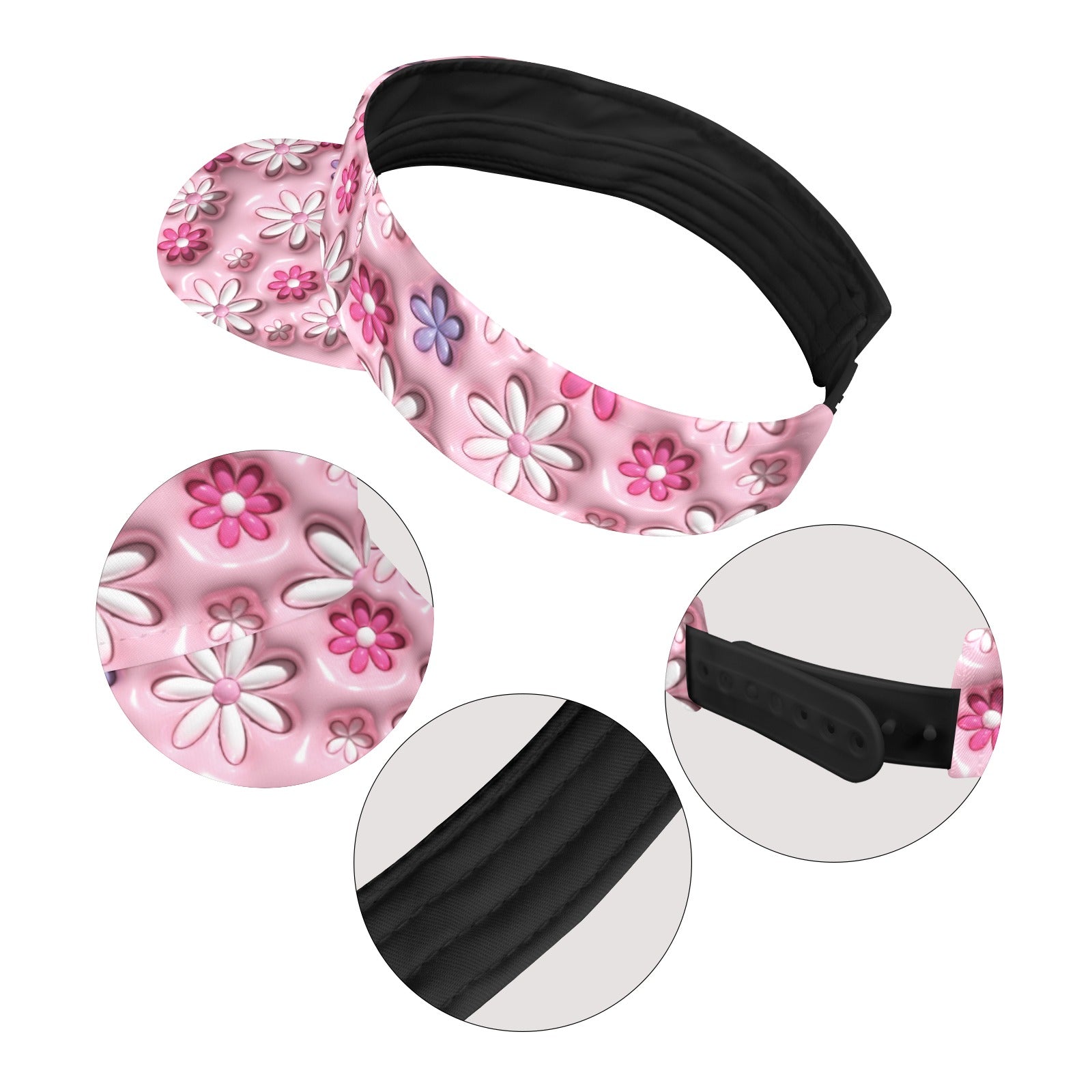 Pink Flowers Sports Visor