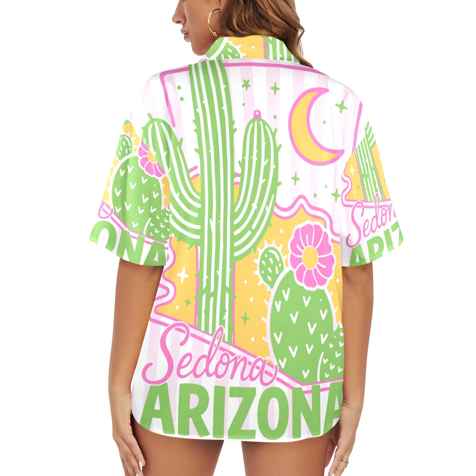 Sedona Arizona Women's All Over Print Hawaiian Shirt （Made in USA Ships to USA Only）