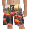 Arizona Cactus Flower  Men's Mid-Length Beach Shorts Free Shipping