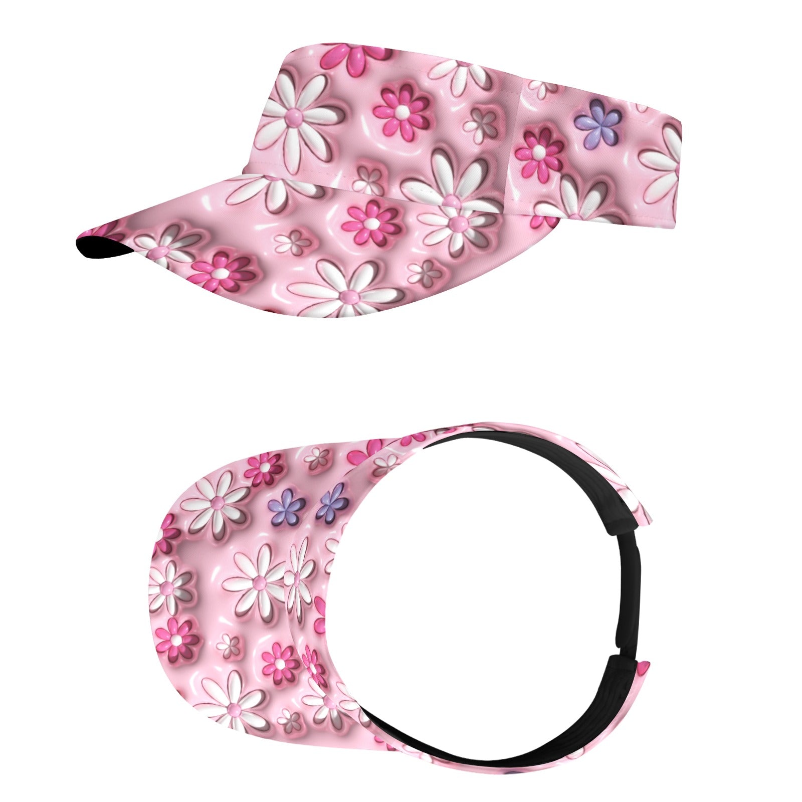 Pink Flowers Sports Visor