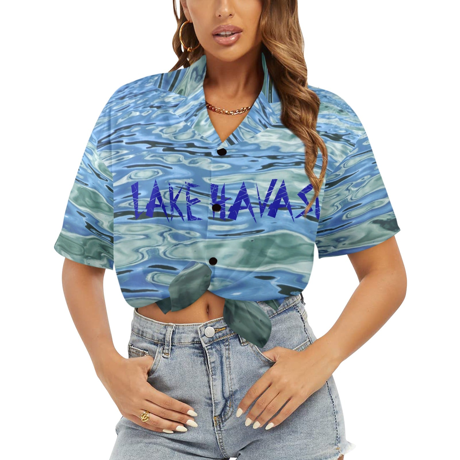 Lake Havasu Arizona Women's All Over Print Hawaiian Shirt （Made in USA Ships to USA Only）