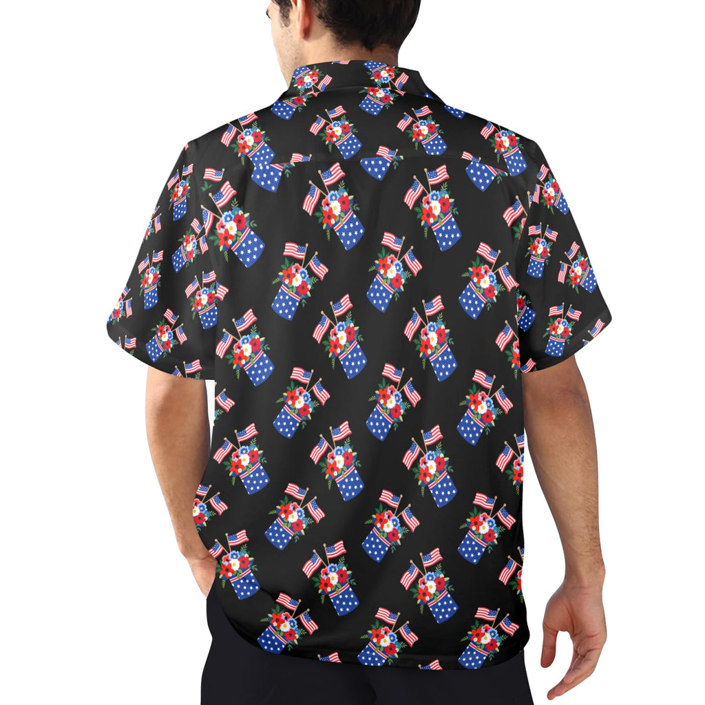 Red White Blue Celebration Men's All Over Print Shirt Made In USA Ships to USA Only Free Shipping