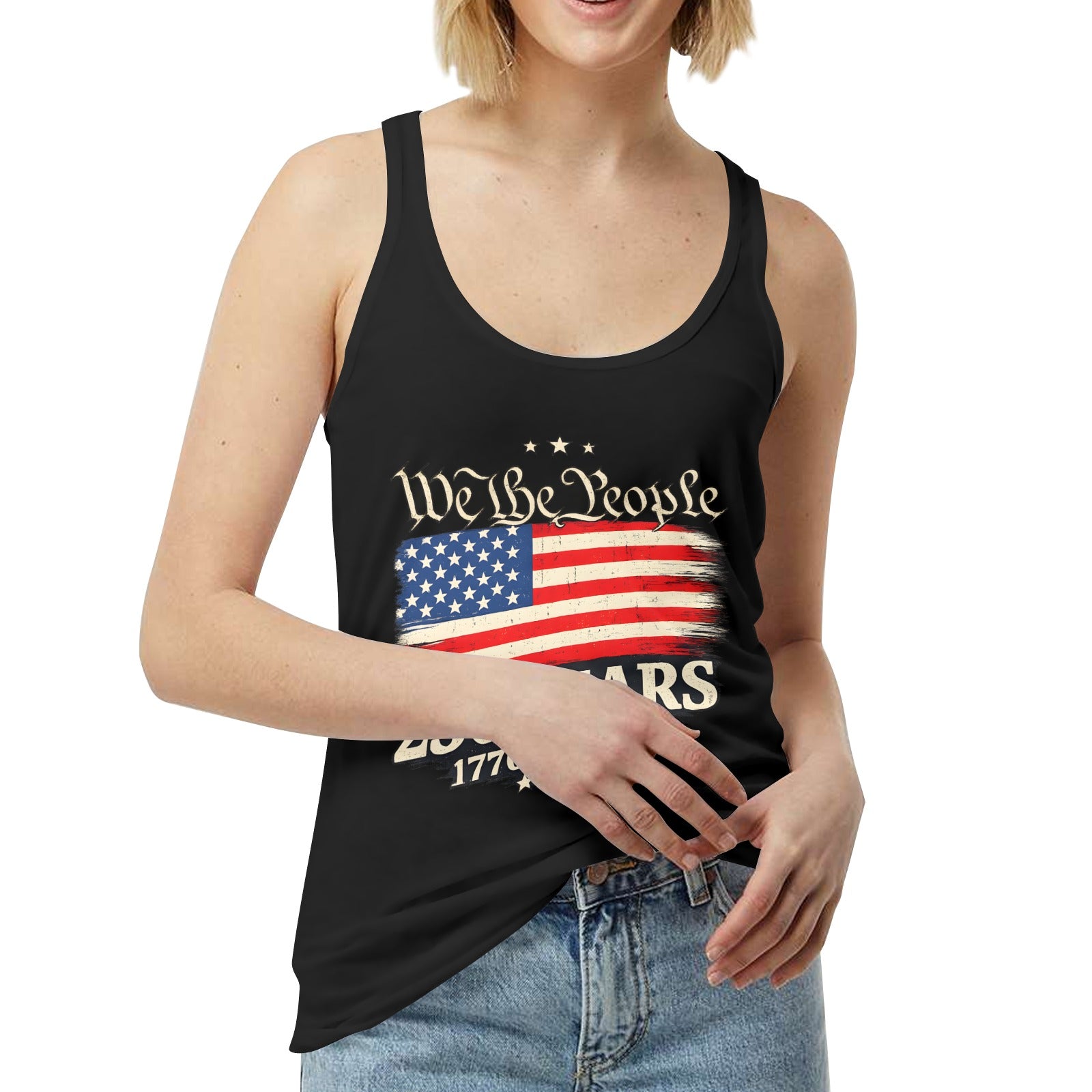 4th of July We The People 250 Years Celebration Women's Tank Top (Front Printing) Made in USA Free Shipping