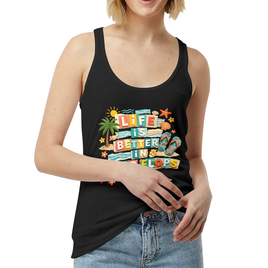 Life is Better in Flip Flops Women's Tank Top Made in USA