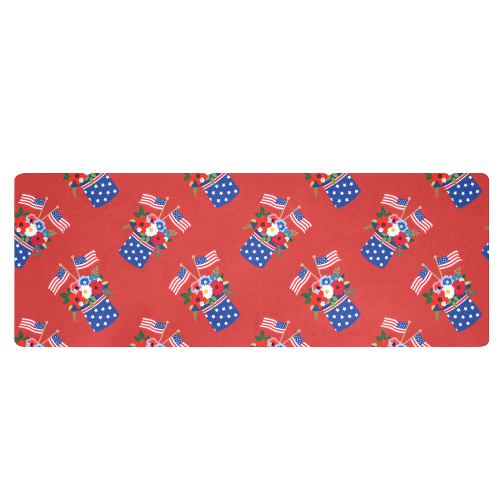 Red White Blue Celebration Kitchen Mat 48"x17" (Made In USA) Free Shipping in USA