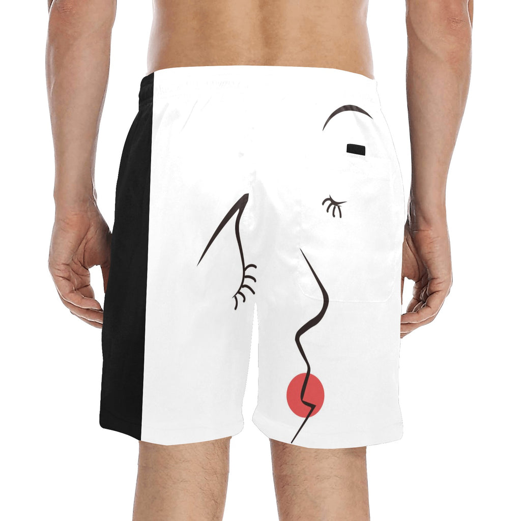 Abstract Men's Mid-Length Beach Shorts Free Shipping