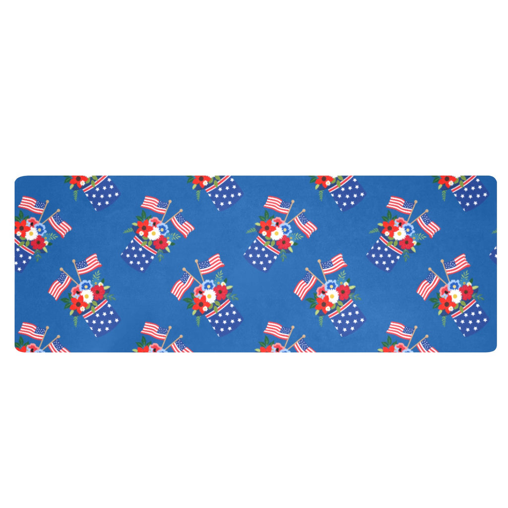 Red White Blue Celebration Kitchen Mat 48"x17" (Made In USA) Free Shipping in USA